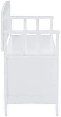 HomeStock Storage Bench with Flip Top - Large Capacity Seating for Entryway, Bedroom & Living Room White