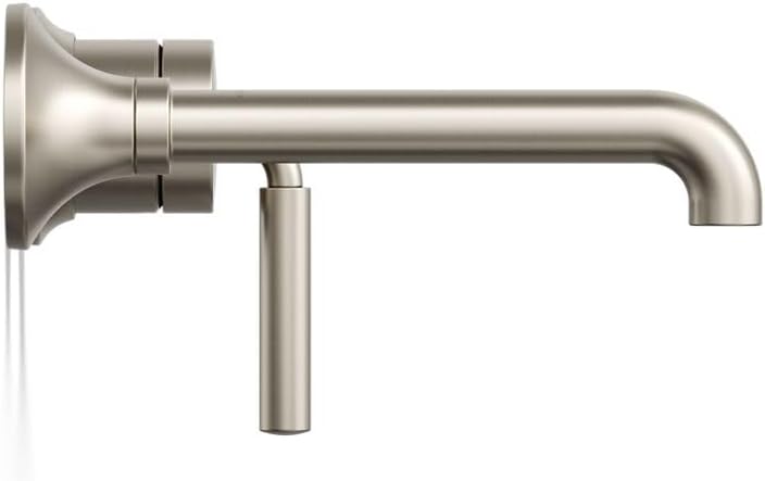 Kohler 26438-4-BN Tone™ Wall-Mount Single-Handle Bathroom Sink Faucet, 1.2 gpm, Vibrant Brushed Nickel
