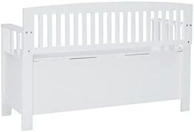 HomeStock Storage Bench with Flip Top - Large Capacity Seating for Entryway, Bedroom & Living Room White