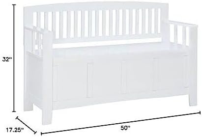 HomeStock Storage Bench with Flip Top - Large Capacity Seating for Entryway, Bedroom & Living Room White