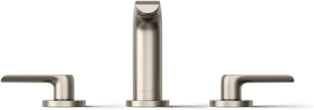 KOHLER K-97352-4N-BN Avid™ Widespread Bathroom Sink Faucet, 0.5 GPM, Minimalist Design, Premium Durable Metal, Corrosion Resistant, Vibrant Brushed Nickel