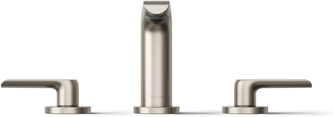 KOHLER K-97352-4N-BN Avid™ Widespread Bathroom Sink Faucet, 0.5 GPM, Minimalist Design, Premium Durable Metal, Corrosion Resistant, Vibrant Brushed Nickel