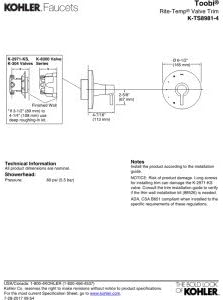 Kohler TS8981-4-BN Rite-Temp Valve Trim With Lever Handle