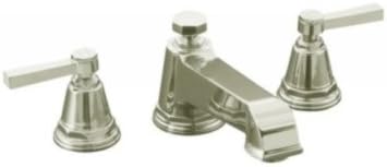 Kohler T13140-4A-SN Pinstripe® Pure Deck-Mount Bath Faucet Trim with Lever Handles, Vibrant Polished Nickel