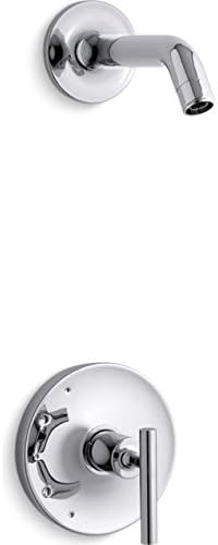 Kohler TLS14422-4-CP Purist Rite-Temp Shower Valve Trim with Cross Handle, Less Showerhead, Polished Chrome