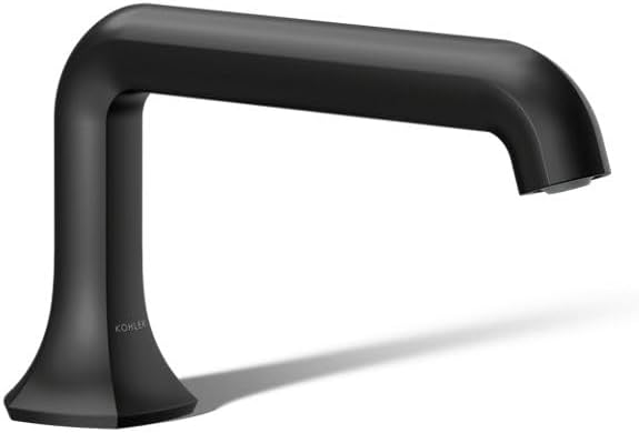 Kohler 27017-BL Occasion™ Deck-Mount Bath spout with Straight Design, Matte Black