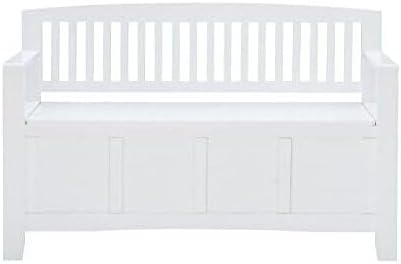 HomeStock Storage Bench with Flip Top - Large Capacity Seating for Entryway, Bedroom & Living Room White