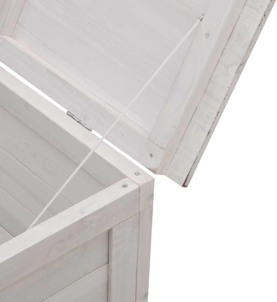 vidaXL Garden Storage Box White Solid Fir Wood 59.1 x 19.7 x 22.2 in