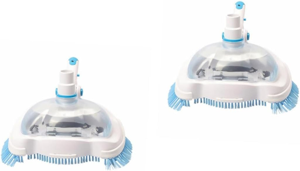 LIOOBO 2pcs Professional Swimming Pool Cleaning Sucker Clip Design Plastic Vacuum Brush Head for Inground and Above Ground Pools