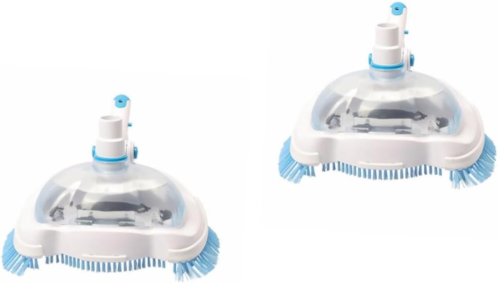 LIOOBO 2pcs Professional Swimming Pool Cleaning Sucker Clip Design Plastic Vacuum Brush Head for Inground and Above Ground Pools