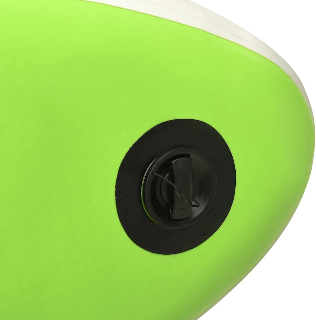 vidaXL Inflatable Paddleboard Set - 144.1'x29.9'x5.9' Stand Up Paddle Board in Green - Kayak & Paddleboard, Optimum Curve Design for Stability, Puncture-Proof and UV-Resistant Material, Includes H...