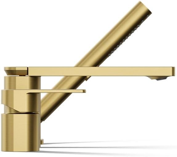 Kohler 23488-4-2MB Parallel Single-Handle Deck-Mount Bath Faucet with handshower, Vibrant Brushed Moderne Brass