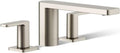 Kohler 27121-4-BN Parallel® Two-Handle Deck-Mount Bath Faucet, Vibrant Brushed Nickel