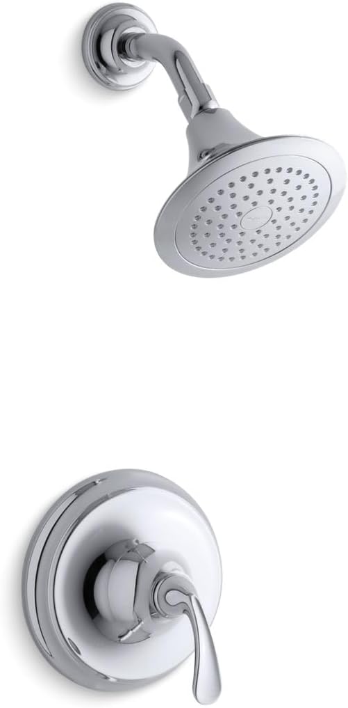 Kohler K-TS10276-4-CP Forte Sculpted Rite-Temp Shower Valve Trim with 2.5 GPM Showerhead, Polished Chrome