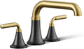 Kohler T27417-4-BMB Tone™ Deck-Mount Bath Faucet Trim, Matte Black with Brushed Moderne Brass