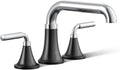 Kohler T27417-4-CBL Tone™ Deck-Mount Bath Faucet Trim, Polished Chrome with Matte Black
