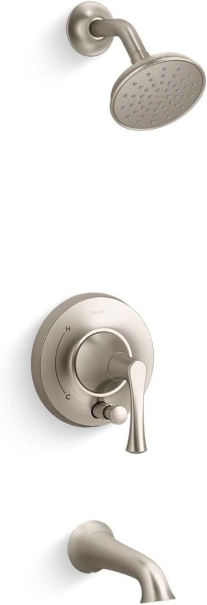 Kohler T35944-4G-BN Buckley™ Rite-Temp® bath and shower trim kit with push-button diverter, 1.75 gpm, Vibrant Brushed Nickel