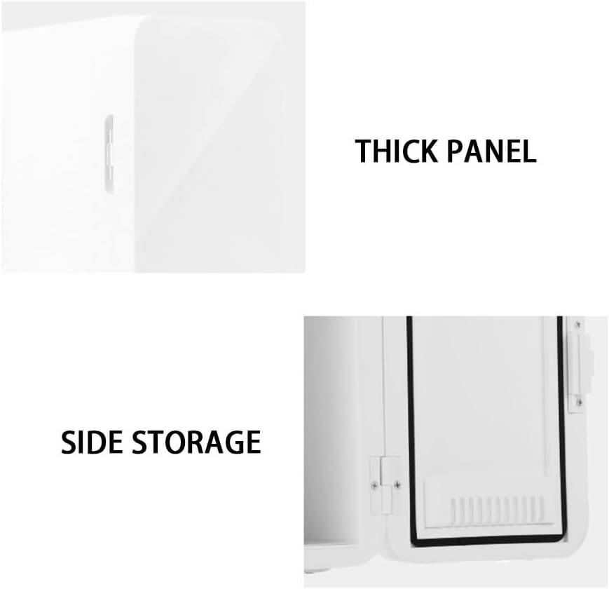 White Mini Fridge for Car/Home, Portable Cooler, Freezer Compressor Cooler with 8-Liter Capacity, Silent System
