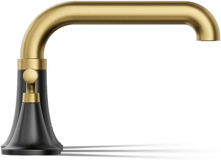 Kohler T27417-4-BMB Tone™ Deck-Mount Bath Faucet Trim, Matte Black with Brushed Moderne Brass