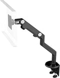 Humanscale M8 Adjustable Articulating Computer Monitor Arm - Two Piece Clamp On Mount with Base - Black with Black Trim