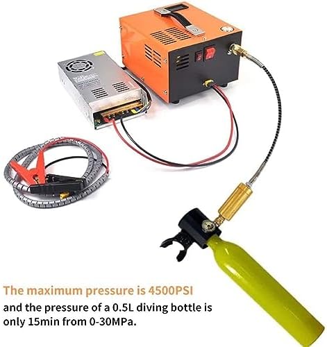 Portable Compressor, PCP Air Compressor, 30Mpa 4500Psi High Pressure Air Gun Pump with Auto Stop, Oil/Water Free PCP Compressor Pump with Built in Power Converter for Fire Diving