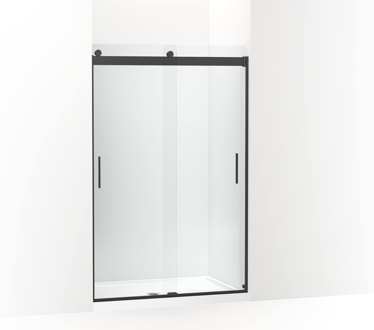 Levity Sliding Shower Door, 74-in H X 43-5/8-47-5/8-in W, With 1/4-in Thick Crystal Clear Glass