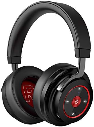 Bluetooth 5.0 Headphones Stereo Foldable Headphones Gaming Earphone Soft Memory-Protein Earmuffs Deep Bass Noise Cancelling for PC/Cell Phones/TV,Red