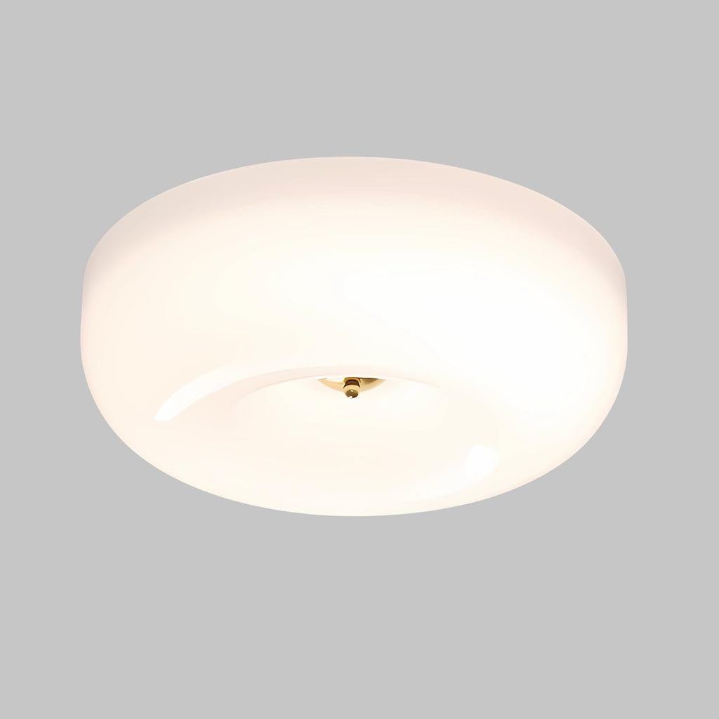 16' Large Milk Glass Flush Mount Ceiling Light Vintage Semi Flush Light Fixture Mid Century Modern Kitchen Ceiling Light White LED Ceiling Lights Schoolhouse Light Fixture