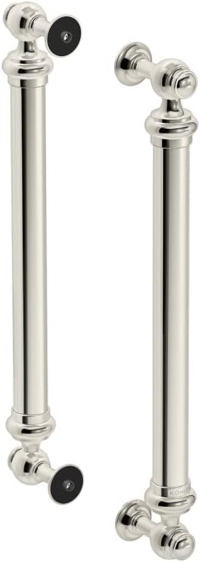 Kohler K-701728-SN 16-7/16' Back to Back Shower Door Handles, Vibrant Polished Nickel