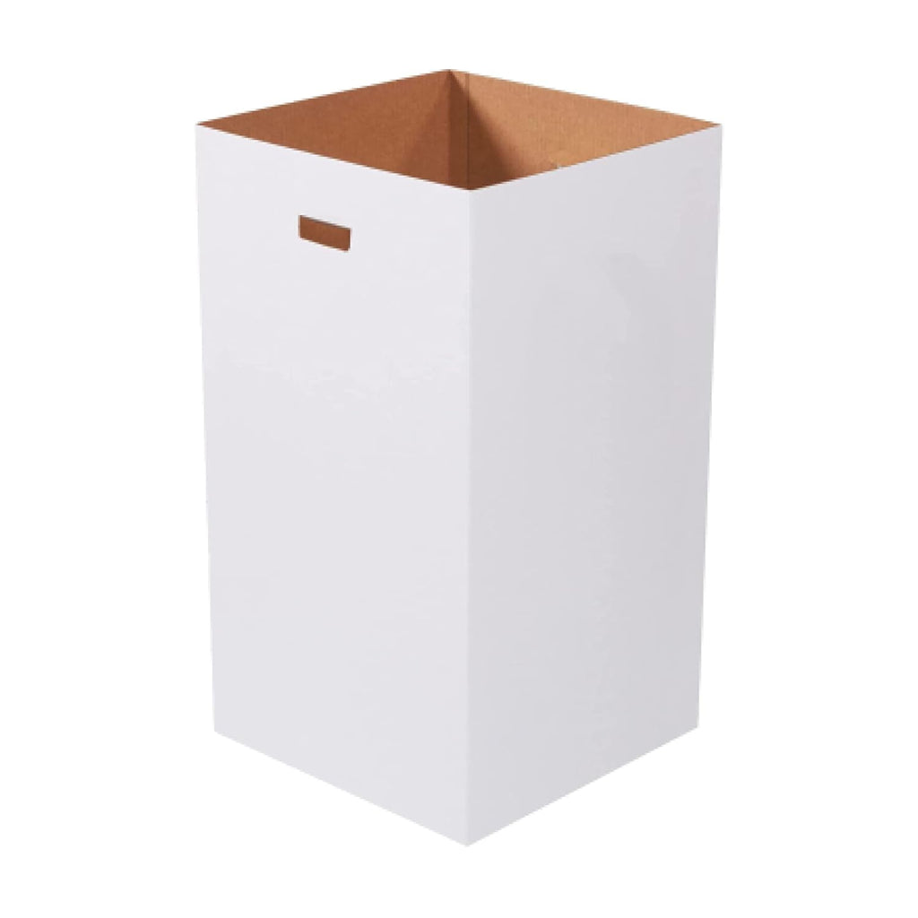 Box USA 50 Gallon 18' L x 18' W x 36' H 10-Pack Cardboard Trash Cans and Recycling Bins, Reusable or Disposable Pop Up Garbage Boxes for Parties, Outdoor Events, Heavy Duty, Plain
