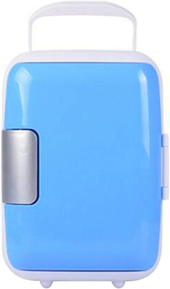 Mini Fridge 12V 4L Portable Car Refrigerator Mini Fridge Refrigerator Dual-Use Cooler Warmer Box Fridge Compressor Compatible with Office Yacht Truck RV (Color Name : Blue) (Blue)