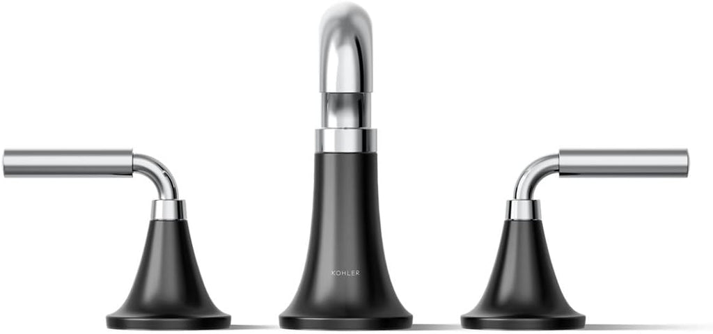 Kohler T27417-4-CBL Tone™ Deck-Mount Bath Faucet Trim, Polished Chrome with Matte Black