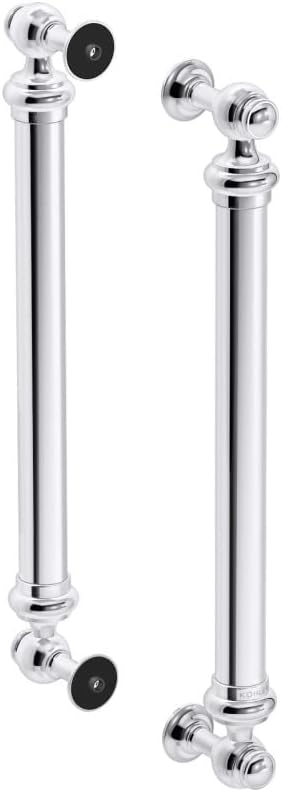 Kohler K-701728-CP 16-7/16' Back to Back Shower Door Handles, Polished Chrome