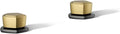 KOHLER 27010-9-BMB Occasion Double-Control Deck-Mount Bathroom Faucet Handles, Bathroom Sink Faucet Handles, Matte Black with Moderne Brass