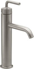 KOHLER K-14404-4A-BN Purist® Tall Single-Handle Bathroom Sink Faucet, Straight Lever Handle, 1.2 GPM, Vibrant Brushed Nickel