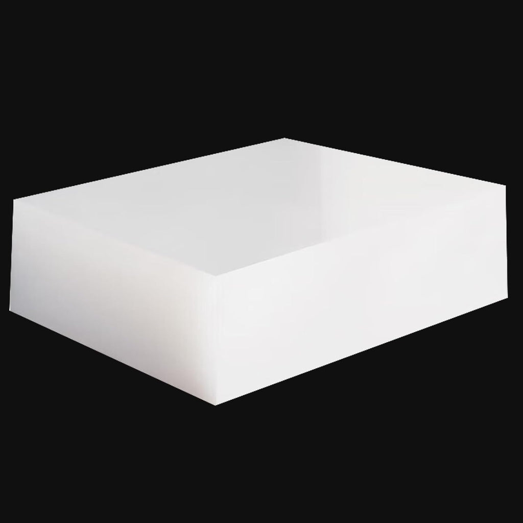 1-Pack White Silicone Cushion Pad 300mm x 300mm Thickness 12mm to 50mm Shock-Absorbing, Non-Slip Rubber Pad for Furniture, Machines, Electronics,50mm