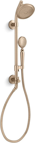 KOHLER 76472-G-BV Hydrorail-S Shower Column Kit With Artifacts 1.75 Gpm, Vibrant Brushed Bronze