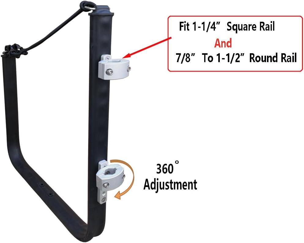 Brocraft Kayak Rack for Boat Rail Mount/SUP Rack for Boat Rail Mount/Pontoon Boat Paddle Board Rack