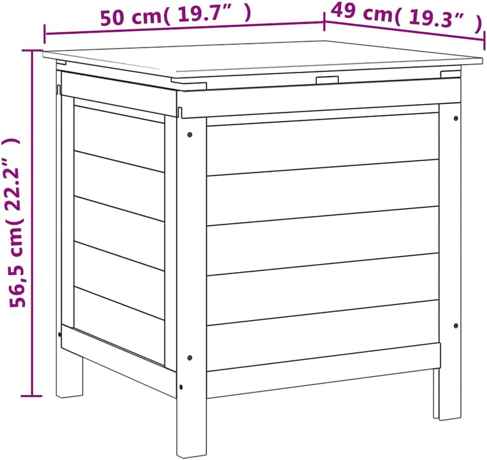 vidaXL Solid Wood Fir Garden Storage Box - White Outdoor Cushion Holder with Ample Space and Ventilated Bottom for Deck, Patio, Garden, ys/m, 364749