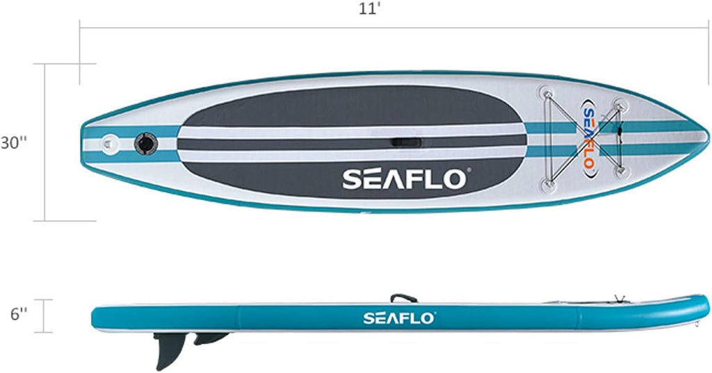 Savvycraft Inflatable Standing Paddle Board 11'x30''x6'' SUP Youth and Adult, ISUP Accessories: Adjustable Paddle, Double Action Pump, Backpack, Ankle Cuff Leash, Repair Kit, and Removable Center Fin