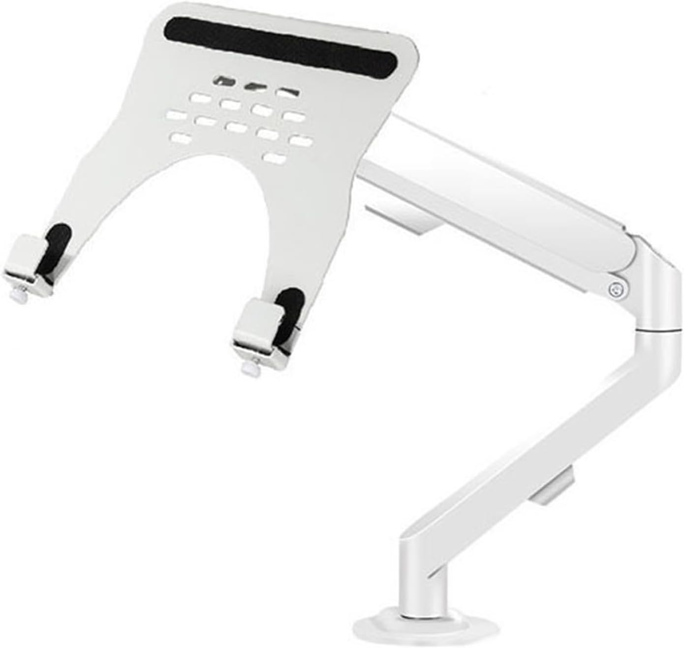 Adjustable Gas Spring Monitor Arm Mount for Desk Holds 4.4 19.8lbs 2 in 1 Single Monitor Desk Mount with Tray for 17' 30' Screens or 10' 16' Laptops