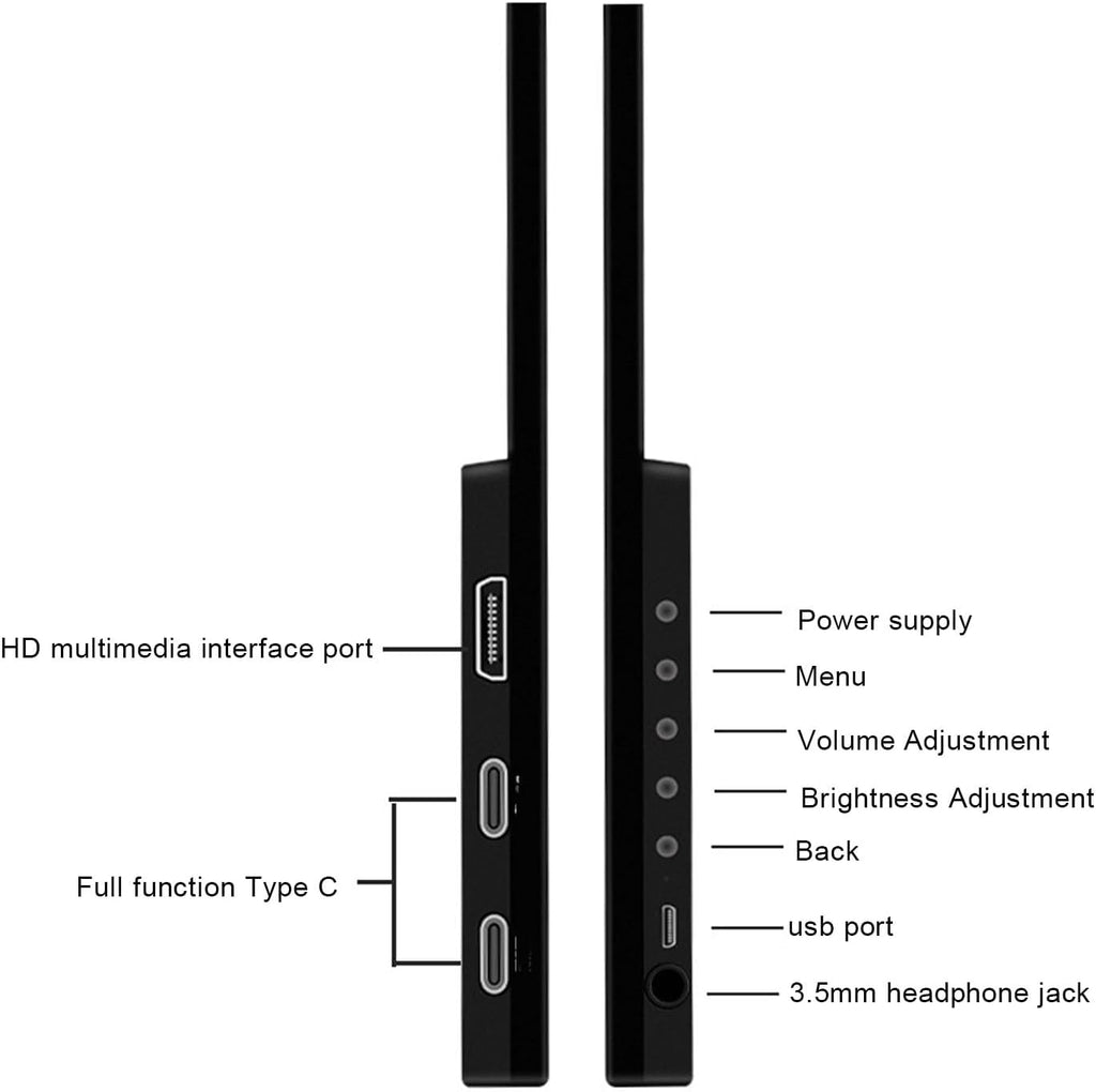 Laptop Screen Extender, 14in Laptop Monitor Extender with 2K Display, Support Double USB C, Touch Screen, Built - in Speakers for Office and Home