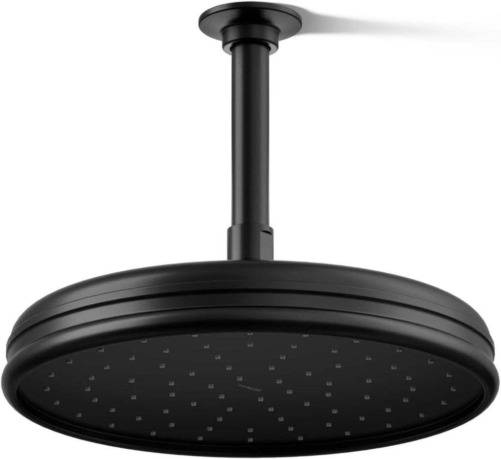 Kohler 13693-BL Traditional 10' single-function rainhead, 2.5 gpm, Matte Black