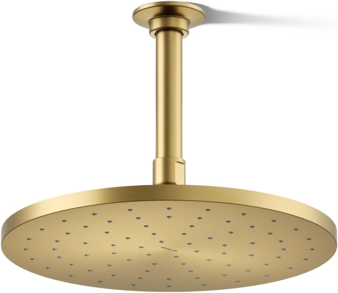 Kohler 13689-G-2MB Contemporary Round 10' single-function rainhead, 1.75 gpm, Vibrant Brushed Moderne Brass