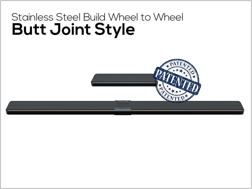 APS Running Boards (Nerf Bars Side Steps Step Bars) Compatible with Ford Econoline 1999-2014 Full Size Van 3-Door (Stainless Steel Black Powder Coated 6 inches)