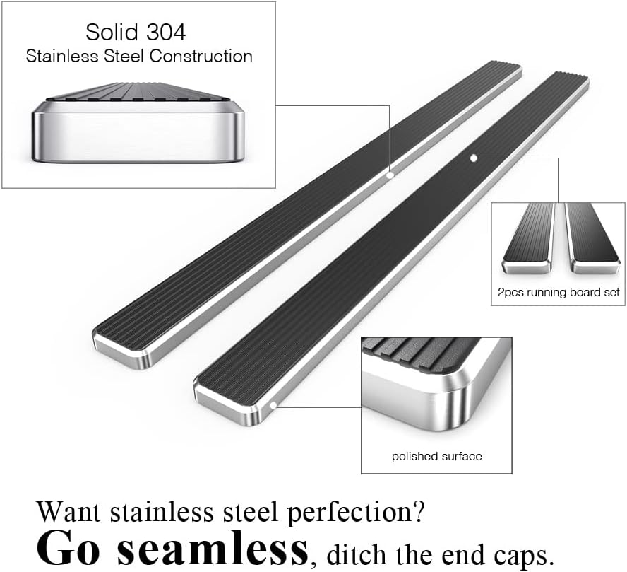 Tuxtreme Running Boards 5 inches Compatible with Chevy Traverse 2018-2023 304 Stainless Steel (Nerf Bars Side Steps Side Bars)
