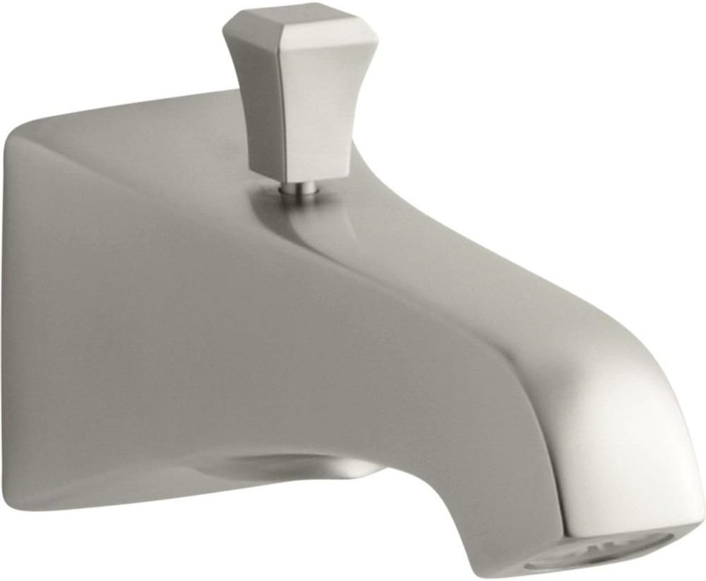 Kohler 496-V-BN Memoirs® Stately Wall-Mount Bath spout with Deco Design and Diverter, Vibrant Brushed Nickel