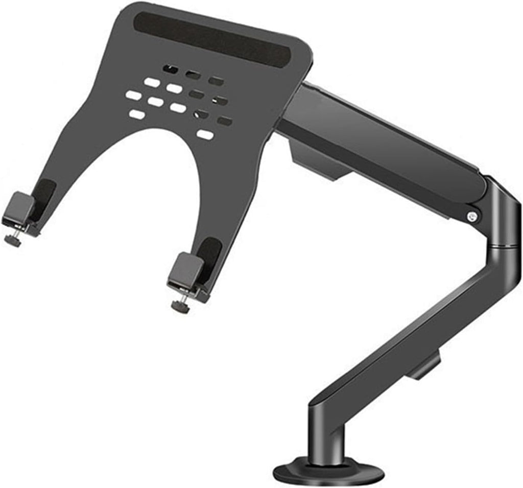 Adjustable Gas Spring Monitor Arm Mount for Desk Holds 4.4 19.8lbs 2 in 1 Single Monitor Desk Mount with Tray for 17' 30' Screens or 10' 16' Laptops Monitor Stand for Improved Ergo