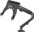 Adjustable Gas Spring Monitor Arm Mount for Desk Holds 4.4 19.8lbs 2 in 1 Single Monitor Desk Mount with Tray for 17' 30' Screens or 10' 16' Laptops Monitor Stand for Improved Ergo