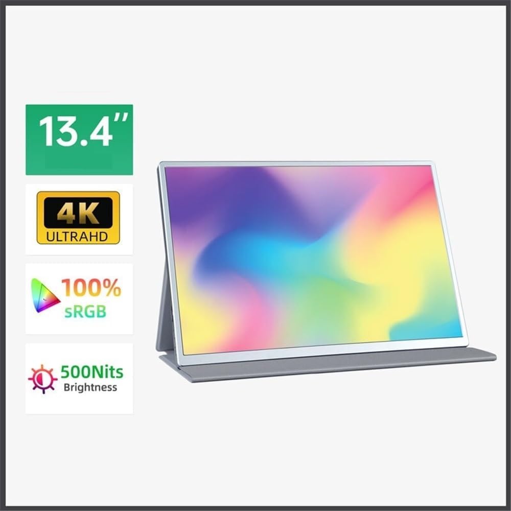 Second Screen 13.4-inch 60Hz 500nits 4K Portable Display for Laptops Mobile Phones Game Consoles Extended Screen Gaming